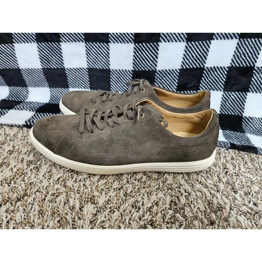 Cole Haan Grand.ØS Men's Suede Sneakers Gray Lace Up Casual Shoes Size 11M